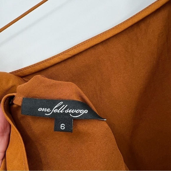 One Fell Swoop Cleo Midi Low back Halter Dress in Copper Bronze Size 6 - Picture 7 of 10